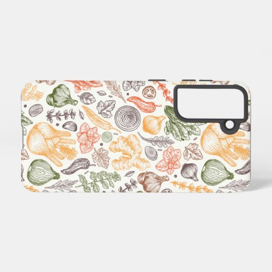 Keuken Tuin Plantaardig Patroon Samsung Galaxy Hoesje (Achterkant horizontaal)