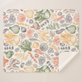 Keuken Tuin Plantaardig Patroon Sherpa Deken (Voorkant (horizontaal))