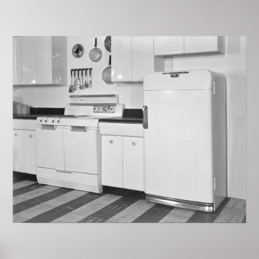 Keuken uit het midden van de 20e eeuw, 1951. Oude Poster (Voorkant)