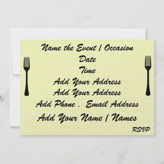 Keuken Uitnodiging / Diner / Evenement - SRF (Achterkant)