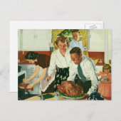 Keuken van het Diner van de Thanksgiving van de Feestdagenkaart (Voorkant / Achterkant)