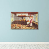 Keuken van het Hotel St.Lucas Canvas Afdruk (Insitu (Houten vloer))