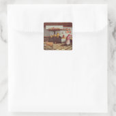 Keuken van het Hotel St.Lucas Vierkante Sticker (Tas)