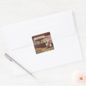 Keuken van het Hotel St.Lucas Vierkante Sticker (Envelop)
