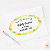 Keuken van Lemon, Limoen en Oranje citrusvruchten Ovale Sticker (Envelop)