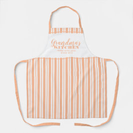 Keuken van oma modern ontwerp met perzik-oranje ti schort
