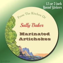 Keuken van Retro Artichokken Bewerkbaar Recept