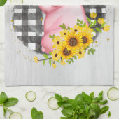 keuken van schattig varken theedoek (Gevouwen)