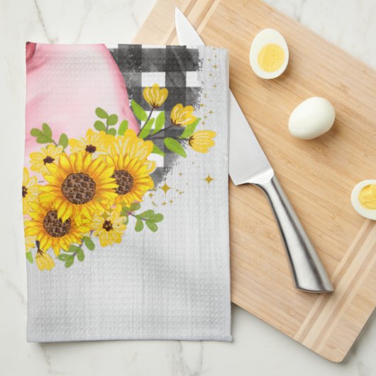 keuken van schattig varken theedoek (Quarter Fold)