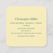 Keuken verbouwen vierkante visitekaartje (Achterkant)