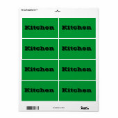 Keuken Verhuislabels in Groen Etiket (Full Sheet)