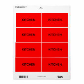 Keuken Verpakking & Verplaatsen Etiket (Full Sheet)