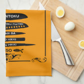 Keuken Vis Fileting Knife Grafiek Theedoek (Quarter Fold)