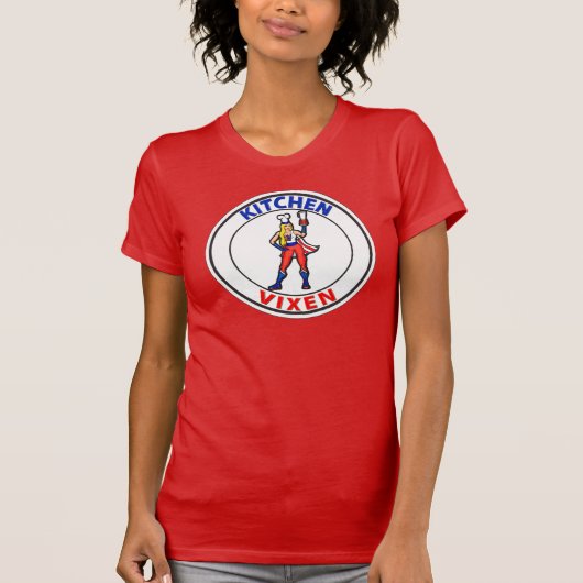 Keuken Vixen Vrouwen T-shirt Rood (Voorkant)