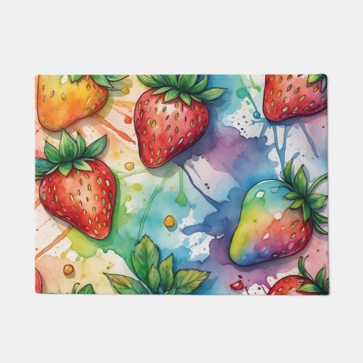 Keuken vloermat Aardbei Aardbeien Deurmat (Voorkant)