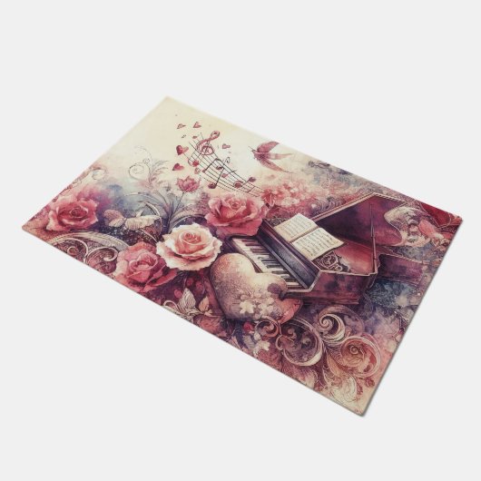 Keuken Vloermat: Romantisch Muziekontwerp Deurmat (Schuin)