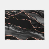 Keuken Vloermat - Zwart Roos Gold Faux Glitter Deurmat (Voorkant)