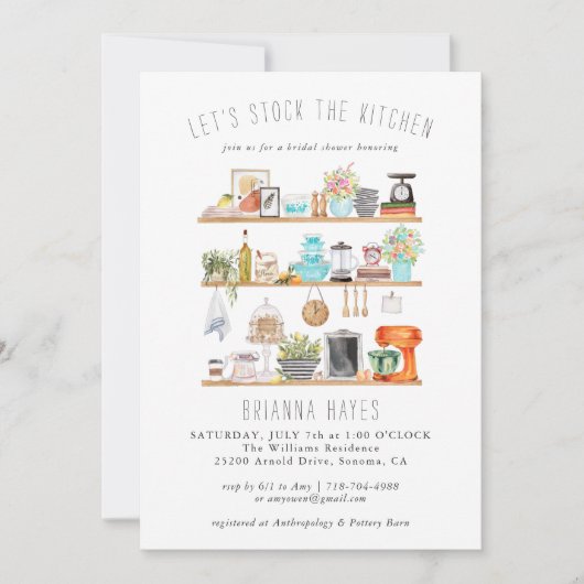 Keuken vol Bridal Shower Uitnodiging (Voorkant)