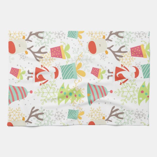 Keuken voor Kerstmis, voor Kerstmis en voor Kerstm Theedoek (Horizontaal)