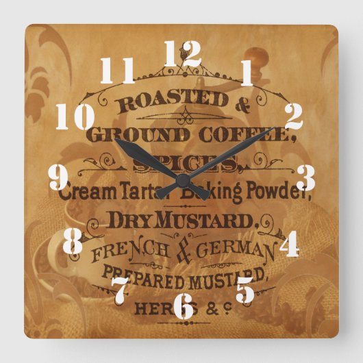  keuken voor  koffie vierkante klok (Voorkant)