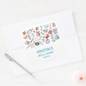 Keuken voorraad Bruids Bruiloft Keuken Gereedschap Vierkante Sticker (Envelop)