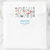 Keuken voorraad Bruids Bruiloft Keuken Gereedschap Vierkante Sticker (Tas)