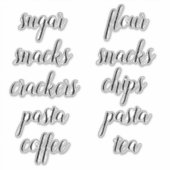 Keuken Voorraadkast Organisatie Script Label Stick (Voorkant)
