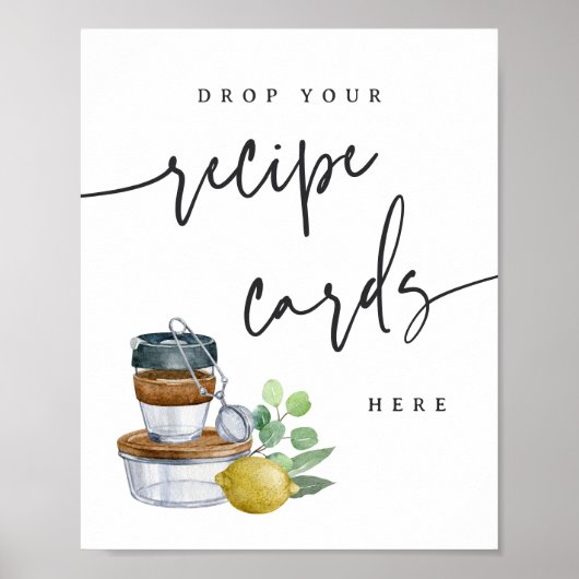 Keuken Vrijgezellenfeest Recept Kaart Drop Sign Poster (Voorkant)