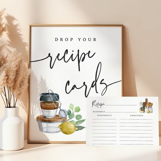 Keuken Vrijgezellenfeest Recept Kaart Drop Sign Poster