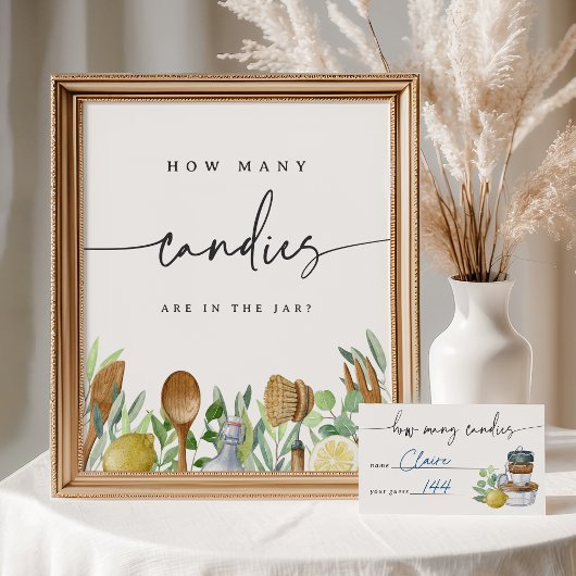 Keuken Vrijgezellenfeest Snoep Gissen Spelbord Poster