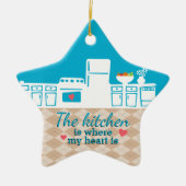 Keuken waar mijn hart bakkerst is keramisch ornament (Voorkant)