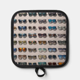 Keukenaccessoire-cadeau met zonnebrilthema pannenlap