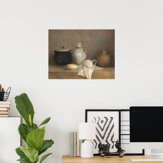 Keukenafdruk in de bloemkool - stilstaand schilder poster (Thuiskantoor)