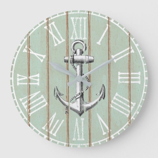  keukenanker op bijtend oud hout grote klok (Voorkant)