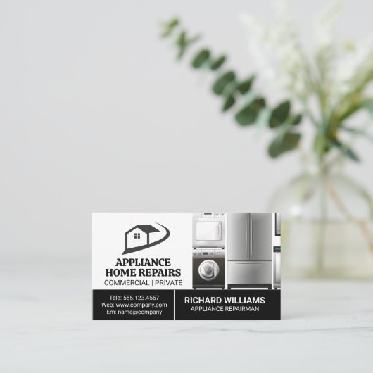 Keukenapparaten | Huislogo Visitekaartje (Staand voorkant)