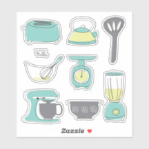 Keukenapparatuur Koken Bakken Ontbijt Vinyl