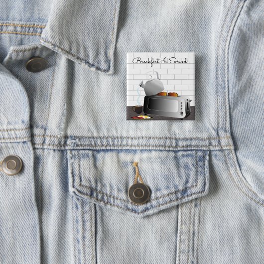 Keukenapparatuur Ontbijt Grappig Vierkante Button 5,1 Cm (In situ)