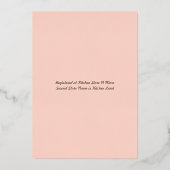 Keukenartikelen Bruiloft Rose Goud Folie Uitnodiging (Achterkant)