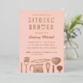 Keukenartikelen Bruiloft Rose Goud Folie Uitnodiging (Staand Voorkant)