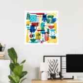 Keukenartikelen Fiesta Colors Square Poster (Thuiskantoor)