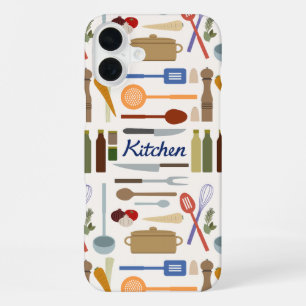 Keukenartikelen Illustratie+Type Patroon Kleur iPhone 16 Plus Hoesje