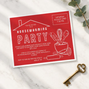 Keukenartikelen Uitnodiging voor Housewarming in O