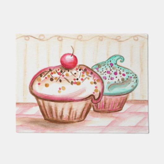 Keukenbakkerij Cupcake Rug Doormat Deurmat (Voorkant)