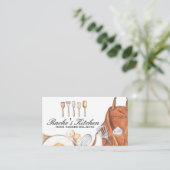 Keukenbenodigdheden en kookingrediënten visitekaartje (Staand voorkant)