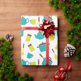 Keukenbenodigdheden, kookgerei, bestek, keukengere cadeaupapier