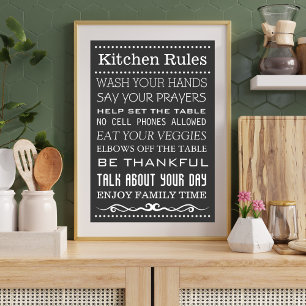 Keukenbord Familie Regels Bord Keukenregels Poster