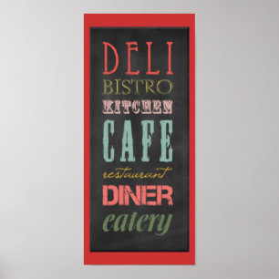 Keukenbord KITCHEN RESTAURANT DELI CAFE BI Poster
