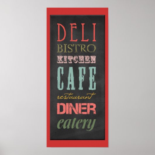 Keukenbord KITCHEN RESTAURANT DELI CAFE BI Poster (Voorkant)