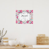 Keukenbord met donuts-macro's en cupcakes poster (Keuken)