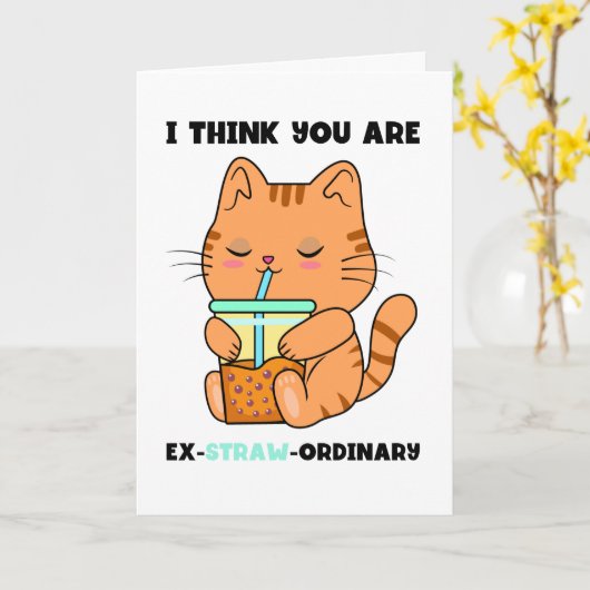 Keukenborrelthee je bent een buitengewoon rietje kaart (Gele Bloem)